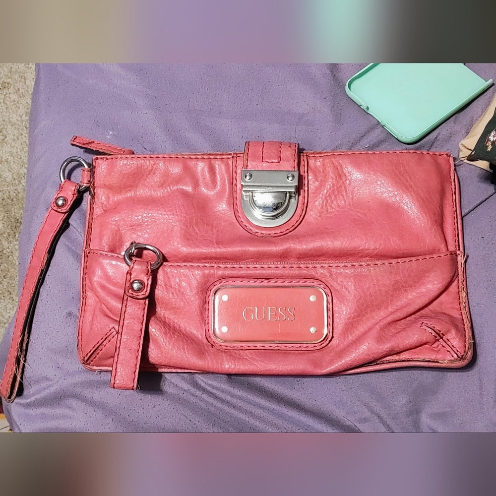 Y2K GUESS Pink Leather Women's Bag